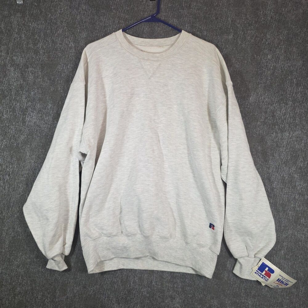 VTG 90s Russell Athletic Sweatshirt Men’s XL White USA Blank NOS NWT